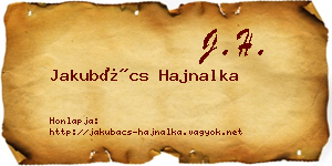 Jakubács Hajnalka névjegykártya