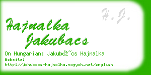hajnalka jakubacs business card